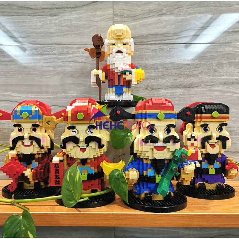 

830pcs God of Life Mini Blocks Building Toys Chinese Traditional Culture Model Block Kids Gifts Brinquedo New Year Present 18107