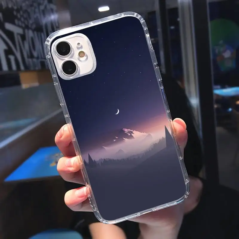 

forest Pattern travel landscape Phone Cases Transparent soft For iphone 5 5s 5c se 6 6s 7 8 11 12 plus mini x xs xr pro max