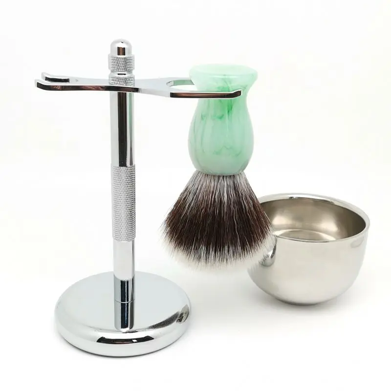 TEYO Synthetic Shaving Brush Set Include Shaving Bowl  Stand Perfect for Wet Shave Beard Brush