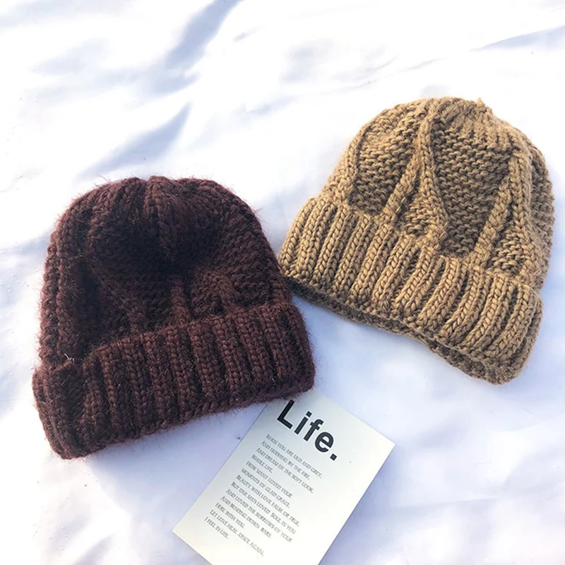 Зимние шапки для женщин вязаная шерстяная шапка мужчин повседневная унисекс