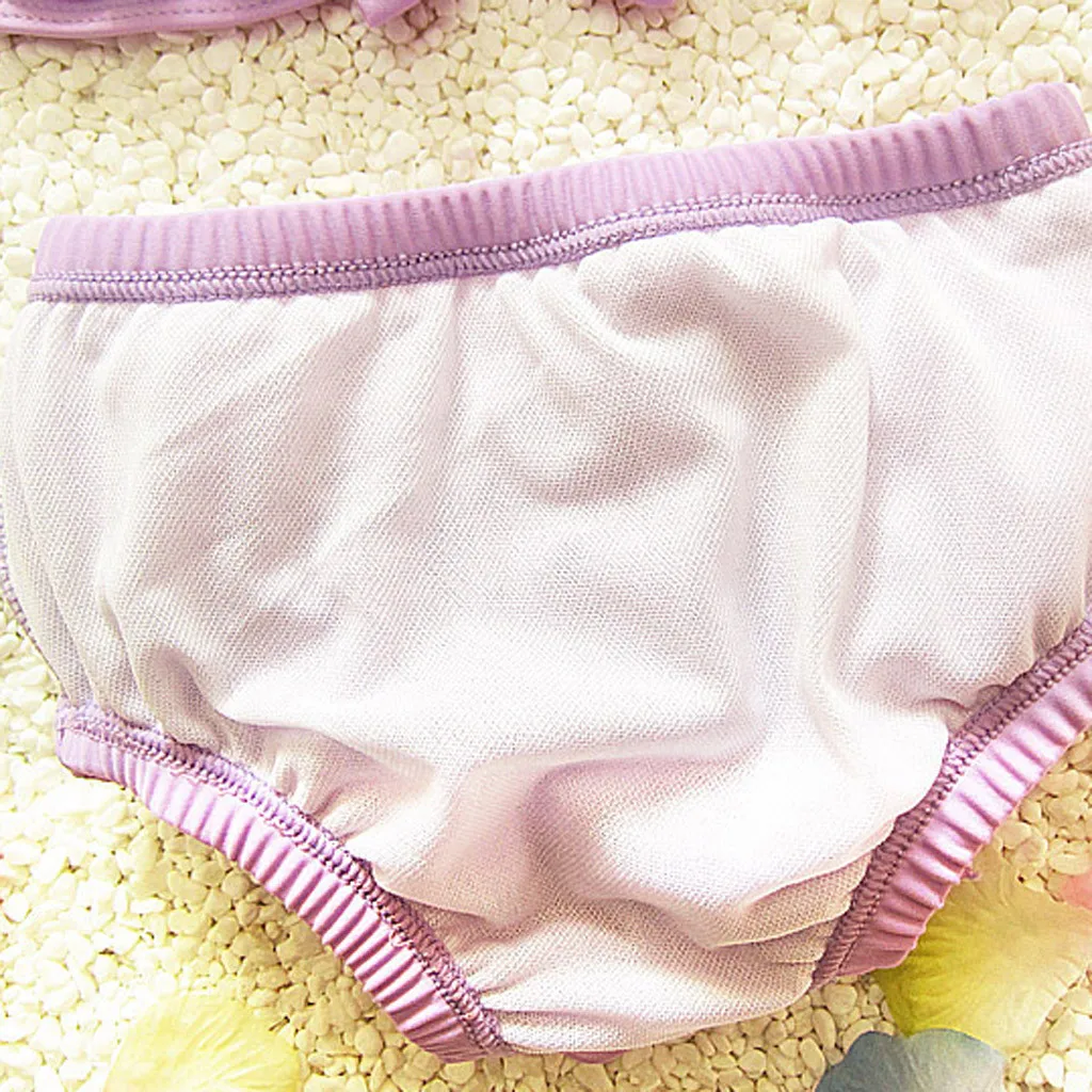 Детский купальник-бикини из 3 предметов милый купальный костюм с бантом и шляпы