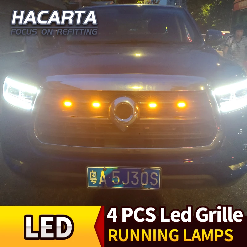 4 шт. светодиодный растовый ходовыми огнями передний бампер Капот Решетка