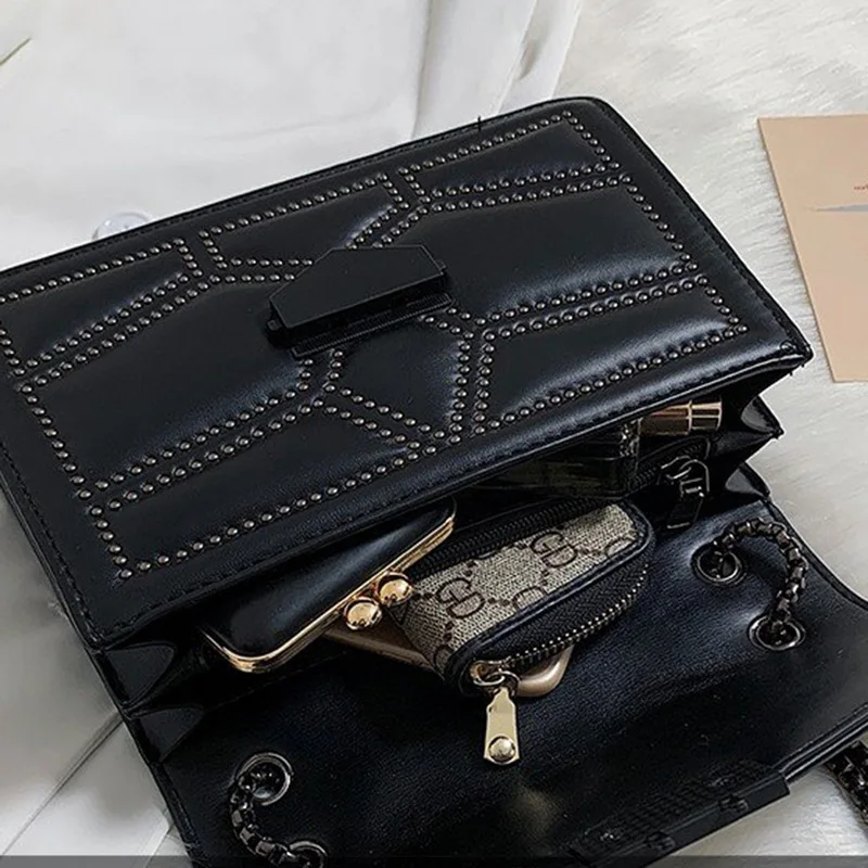 Женская сумка через плечо Litthing маленькая с заклепками и цепочкой|Сумки ручками| |