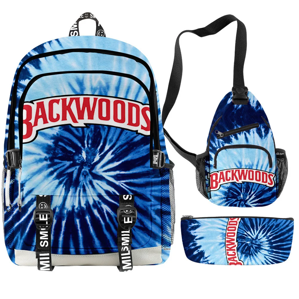 

2021 new fashion BACKWOODS backpack cigar, unisex with USB charging, the same print, cool and simple 3-piece bag