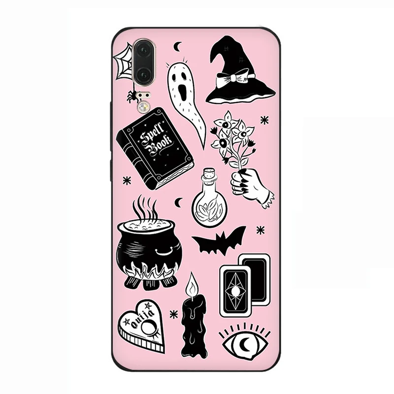 B12 EWAU Girly Pastel Witch Goth силиконовый телефон чехол для Huawei P8 P9 P10 P20 P30 Lite Mini Pro P Smart Z Plus - Цвет: B12