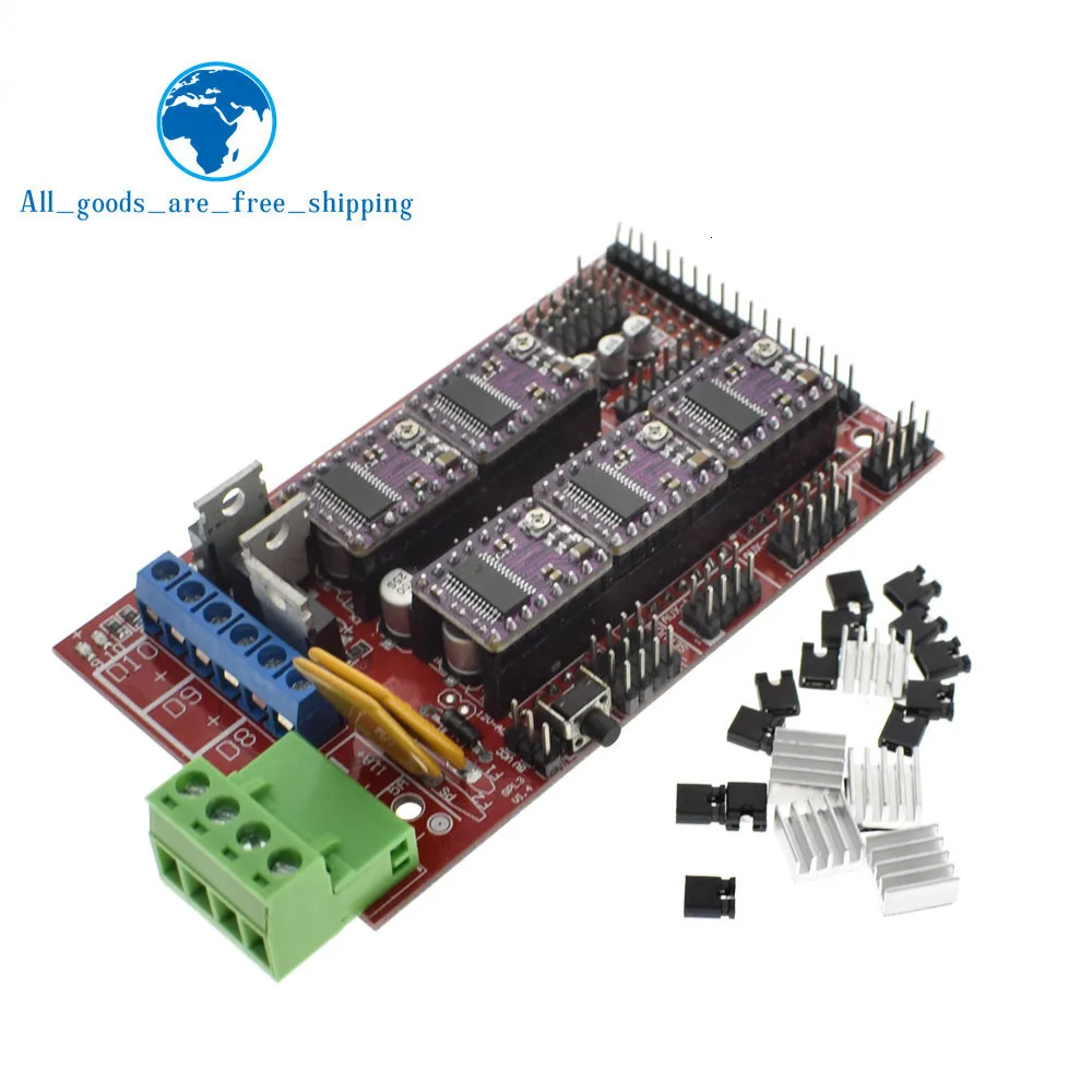 TZT 3d принтер Mega 2560 R3+ RAMPS 1,4 панель управления+ 5 шт. DRV8825 шаговый двигатель привод Перевозчик Reprap для arduino