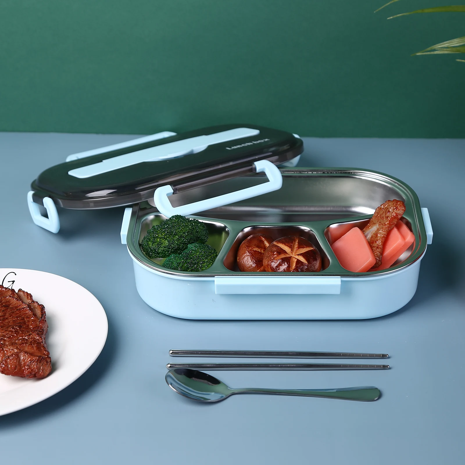 

Portable Lunch Box for Kids School Office Wheat Straw Bento Boxes Salad Fruit Food Container Adults Office Gadgets