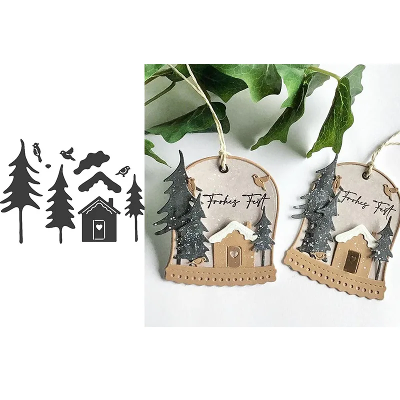 Домик в лесу набор высекальных форм кроя поделочная форма для скрапбукинга и
