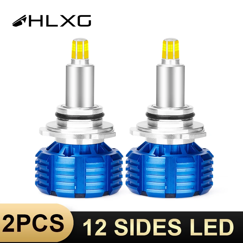 HLXG 13500LM h7 светодиодный H1 H3 H8 H9 H11 9005 9006 880 5202 9012 лампы фары из компактной стали