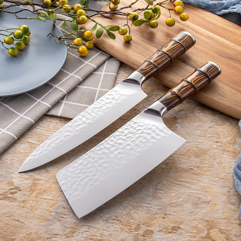 

Kitchen Knife Stainless Steel Chef Meat Cleaver Slicing Knife Vegetable Cutting Knives Non-slip Handle