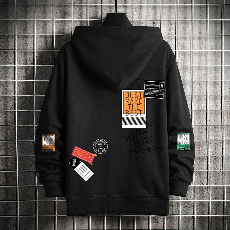 

2021 Spring Autumn Zip Up Black Grey Hoodie Sweatshirt Men's Classic Hip Hop Streetwear Casual Cardigan Long-Sleeved Clothes