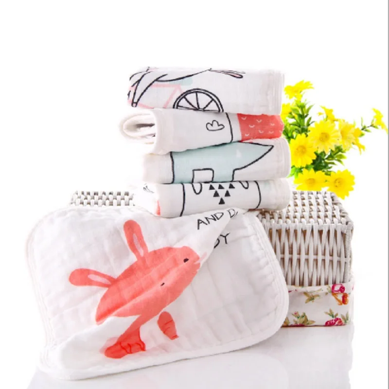 Мягкие хлопковые детские полотенца 5 шт./лот марлевые однотонные для