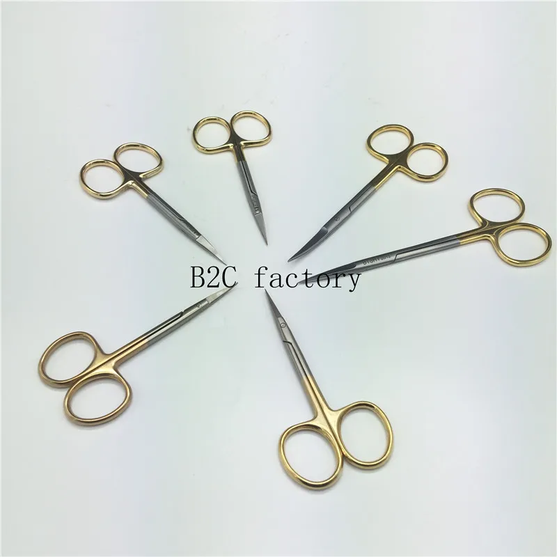 Eye scissors Gold handle Cosmetic plastic surgery instrument double eyelid tool ophthalmic operating | Красота и здоровье