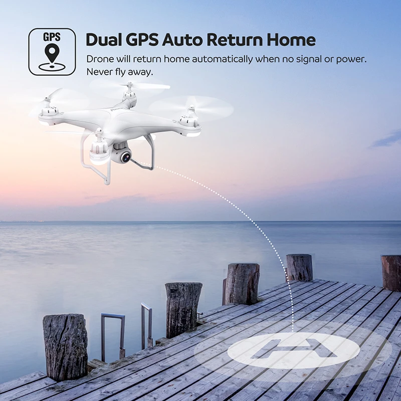 Квадрокоптер Potensic T25 Радиоуправляемый Дрон Wi-Fi FPV с широким углом обзора HD 1080P