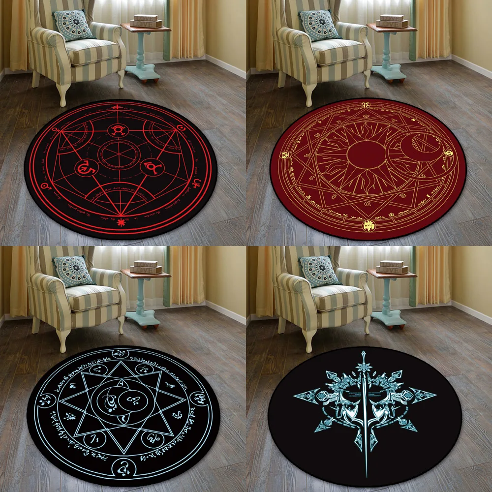 Magic Circle Fullmetal Alchemist Floor Rug Doormat Square Carpet Bedroom Kitchen Living Room Non-slip Mat Cosplay Gift | Дом и сад