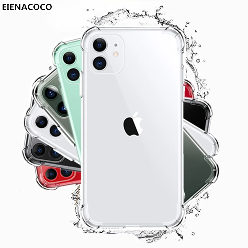 Роскошный ударопрочный прозрачный силиконовый чехол для телефона iPhone 11 Pro X XR XS Max
