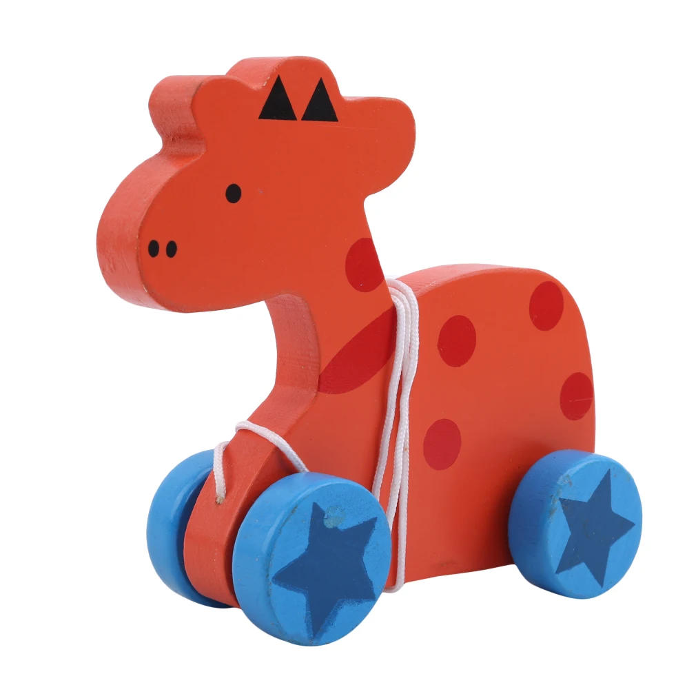 

Baby Toys Kids Trailer Wooden Toy Train Vehicle Cartoon Hand Pull Animal Toy Child Education Toys Birthday Gift Speelgoed