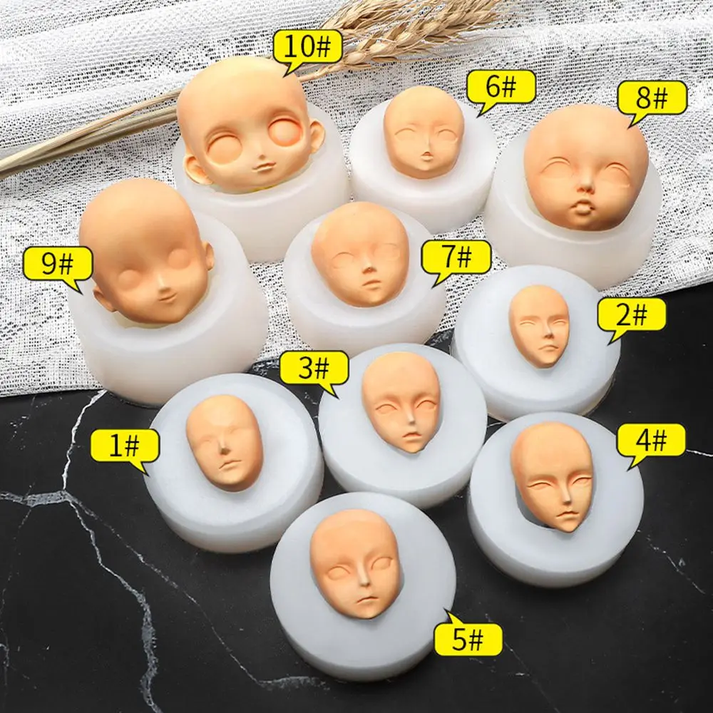 3D детское лицо силиконовые формы Q версия форма для лица DIY кукла аксессуары
