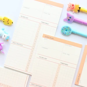 Domikee новый милый цветной школьный учебный план, блокнот для студентов без даты, ежедневный планер, сделать список, канцелярские принадлежности, легко рвать