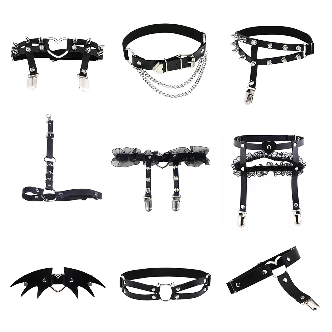 Подвязки для носков женские из искусственной кожи цвет в ассортименте ремень