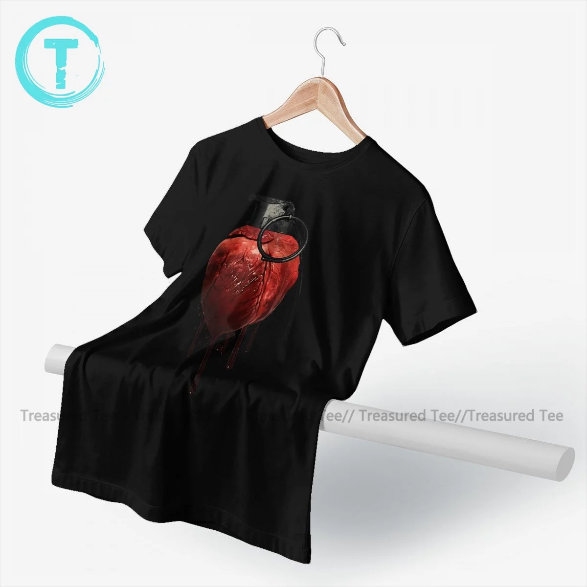 

Heart T-Shirt Beach Fashion 100 Cotton T Shirt Printed Short-Sleeve Tshirt Men Oversized