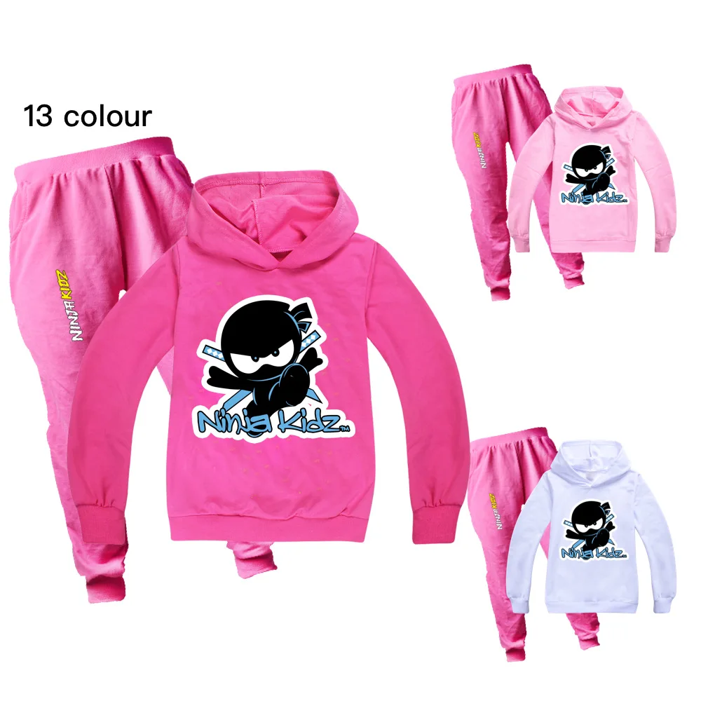 

2-16Y 2021 Fall Boys T Shirts Hoodies 2pcs Sets Toddler Girl Winter Clothes Kids Christmas Clothing NINJA KIDZ Children Outfits