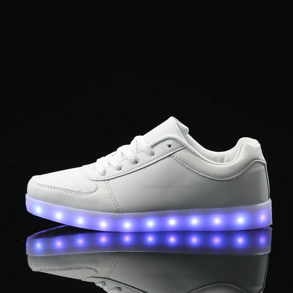 Женские белые светодиодные тапочки светящиеся кроссовки туфли светодиодная