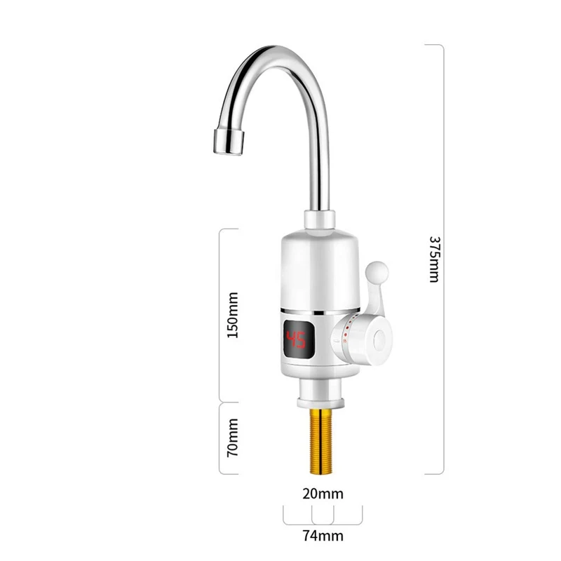 3000W Instant Tankless Electric Hot Water Heater Faucet Kitchen Heating Tap With LED Digital Display EU Plu | Обустройство дома