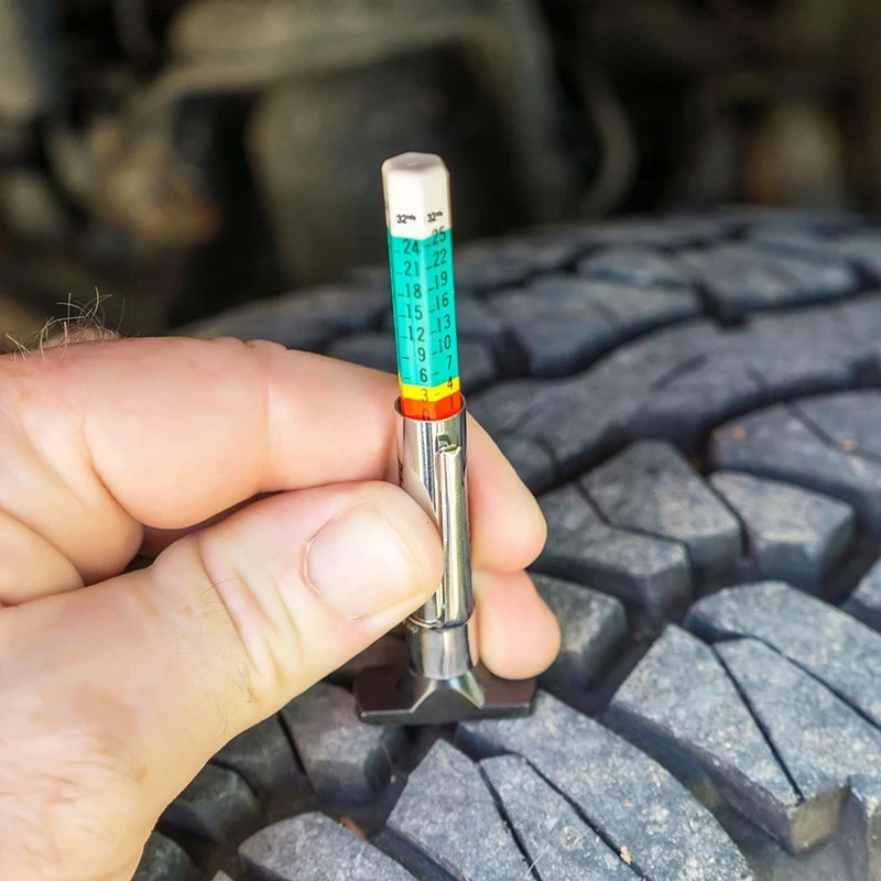 

Tyre Tread Depth Gauge Color Coded Tire Depth Gauge Tool Tire Tread Depth Accurate Measurement Tools, Green (25 Pieces)