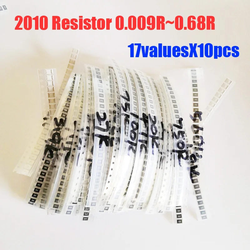 Резистор 2010 SMD 3/4 Вт 17 значений X 10 шт. = комплект резисторов 170 0 009r ~ 68r набор в