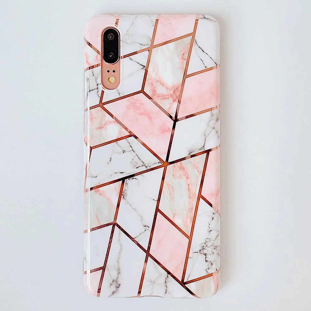 Силиконовый чехол с геометрическим мрамором для huawei P30 Pro P20 Lite, чехол для телефона huawei mate 20 30 Lite P20 Pro, чехол