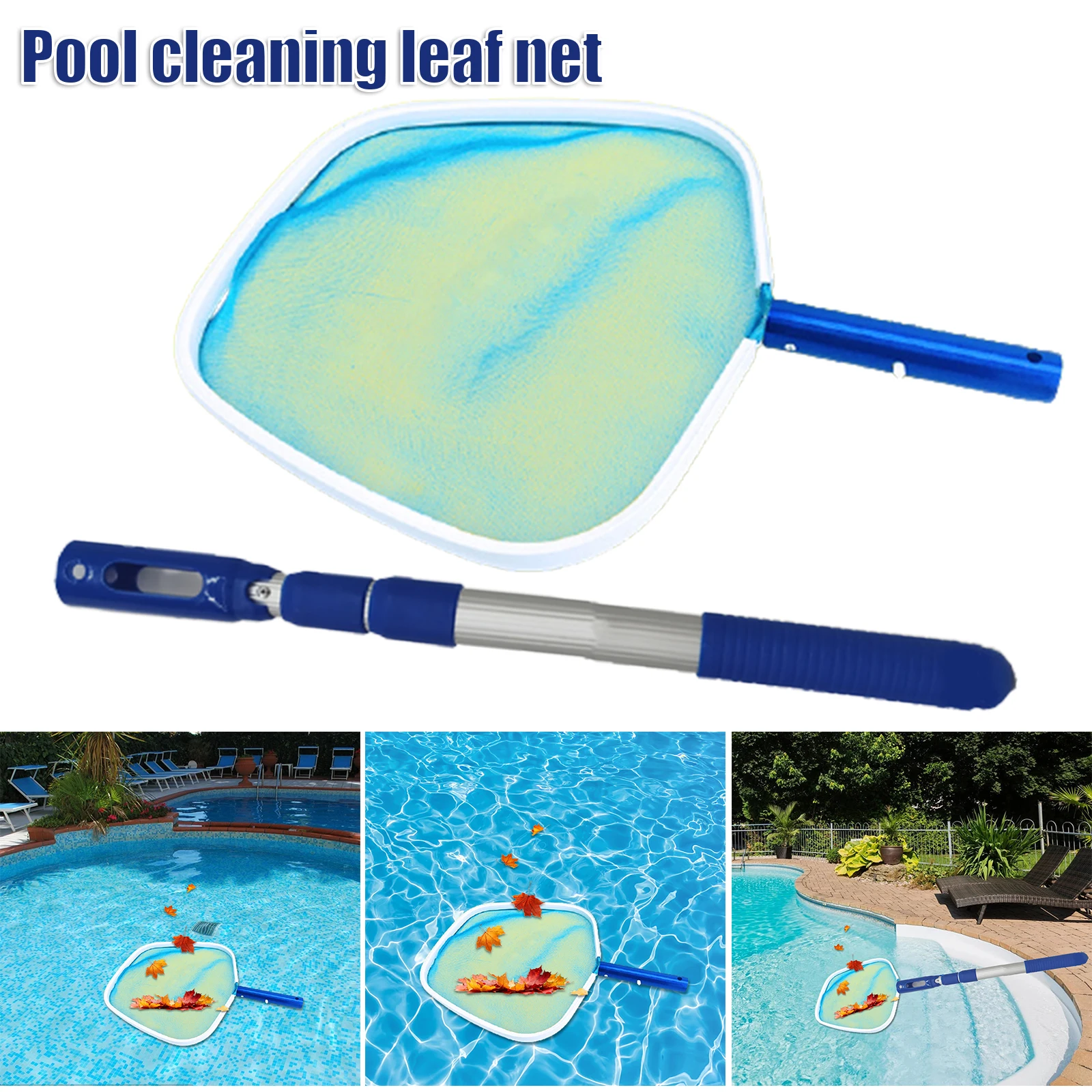 

Swimming Pool Skimmer Net Heavy Duty Leaf Skimmer Net with Strong Reinforced Aluminum Alloy Frame HANW88