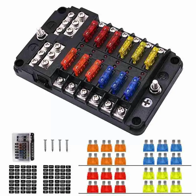 Универсальный клинок блок предохранителей 12 стороннее распределение