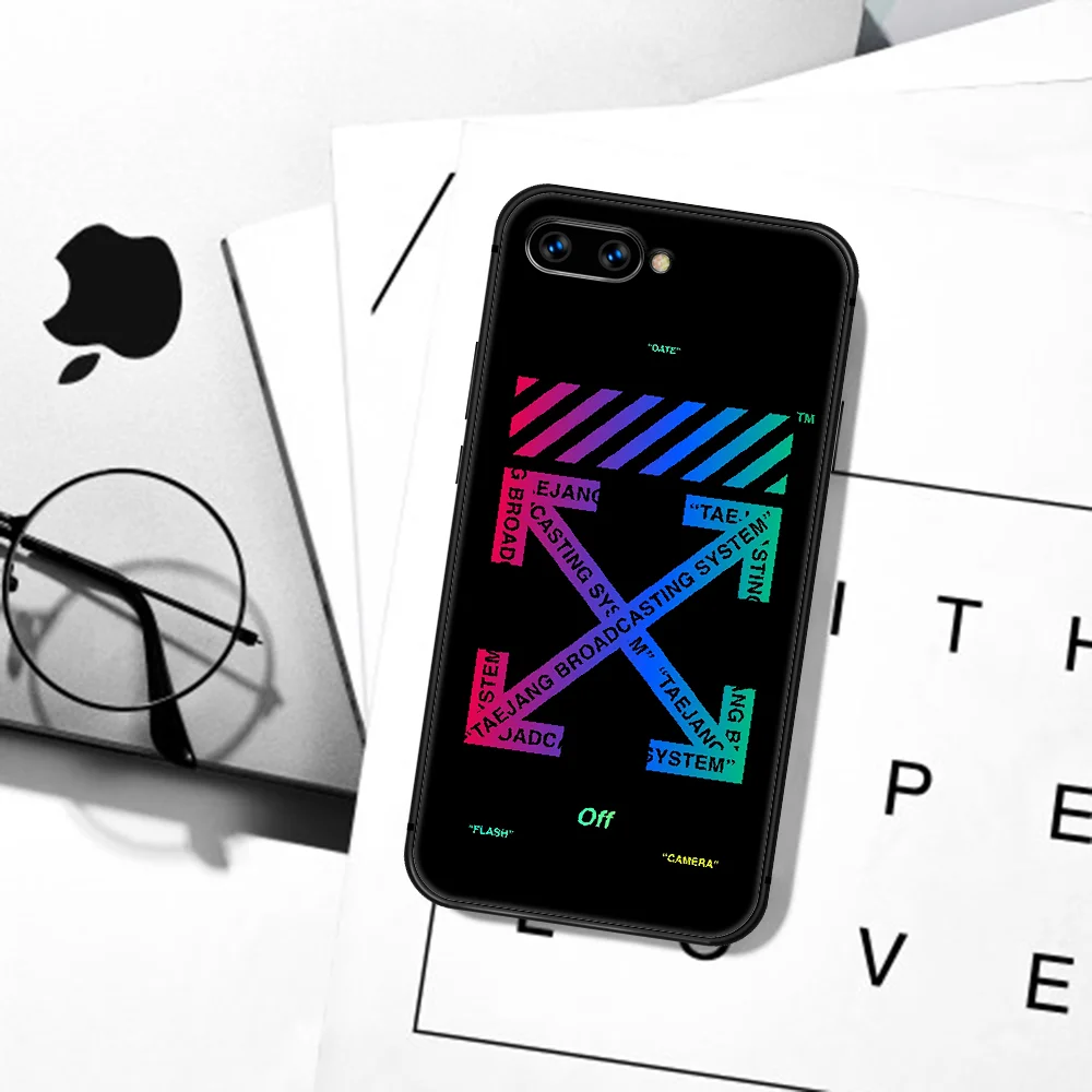 

OFF Trend Brand OW W-White Phone Case Cover Hull For HUAWEI Honor 6A 7A 8 8A 8S 8x 9 9x 9A 9C 10 10i 20 Lite Pro black Shell