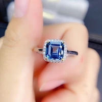asscher cut london blue topaz solitaire ring 925 sterling silver engagement wedding anniversary party jewelry gift
