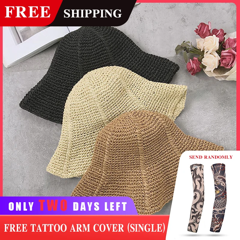 CHING YUN Summer Women hat korea style sun Lafite straw brim beach Fisherman's foldable Seaside travel leisure | Аксессуары для