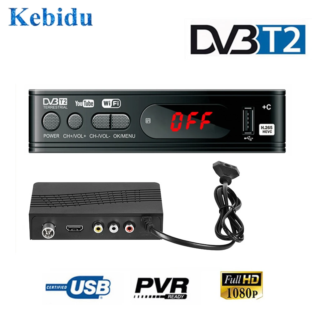 ТВ-тюнер Kebidu HD 1080p Dvb T/T2 VGA Tv Dvb-t2 для адаптера монитора USB2.0 тюнер приемник