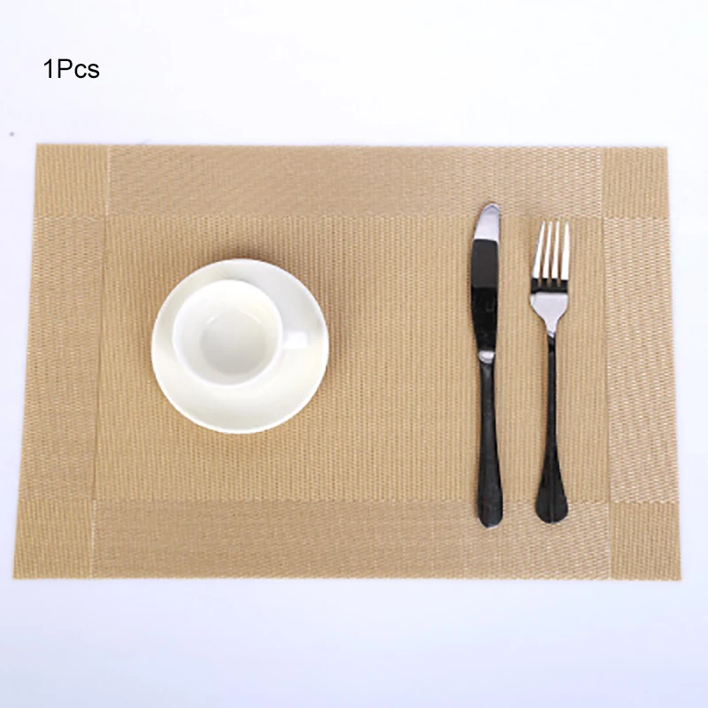 Gold-1pcs Baispo ПВХ 4 шт./компл. термостойкий Коврик обеденный столовых сушки коврики для посуды подстаканник коврик для миски коврик для Кухня стол - Цвет: Gold-1pcs