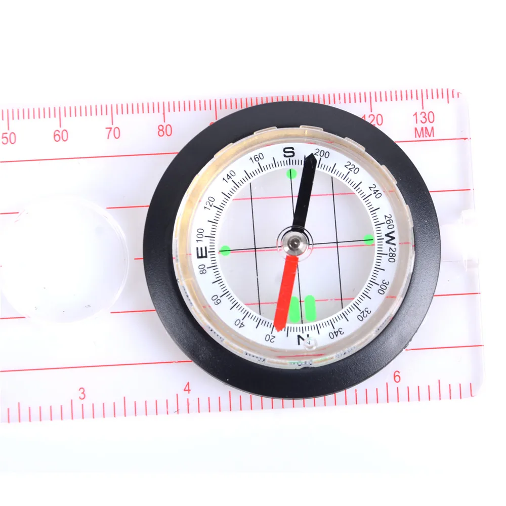 

Drawing Scale Compass Map Surveying Ruler Survival Tool Camping Hiking Pointing Guide Portable Handheld Magnifier Compass