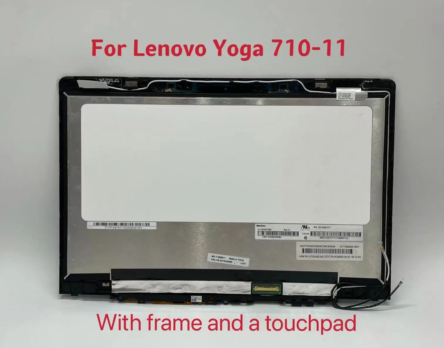 

LCD Touch Screen Display Assembly With Frame For Lenovo Yoga 710-11 710-11ISK 80TX 710-11IKB 80V6 N116HSE-EBC 5D10L46158