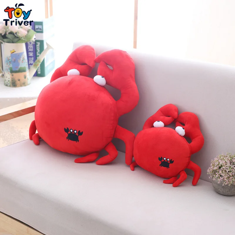 

Новинка, милая плюшевая игрушка в виде красного краба, мягкая диванная подушка, подушка, мягкая мультяшная кукла-животное, декор для комнаты...