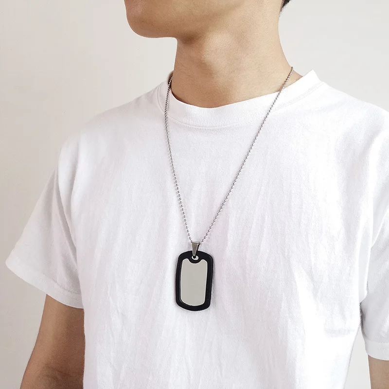 

QWC GEE23 steel necklace hot sell man woman 54mm big square steel color gift women Korea style colour stone lover gift