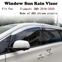 abs chrome plastic window visor vent shades sun rain guard car accessories for trumpchi gm8 2018 2020