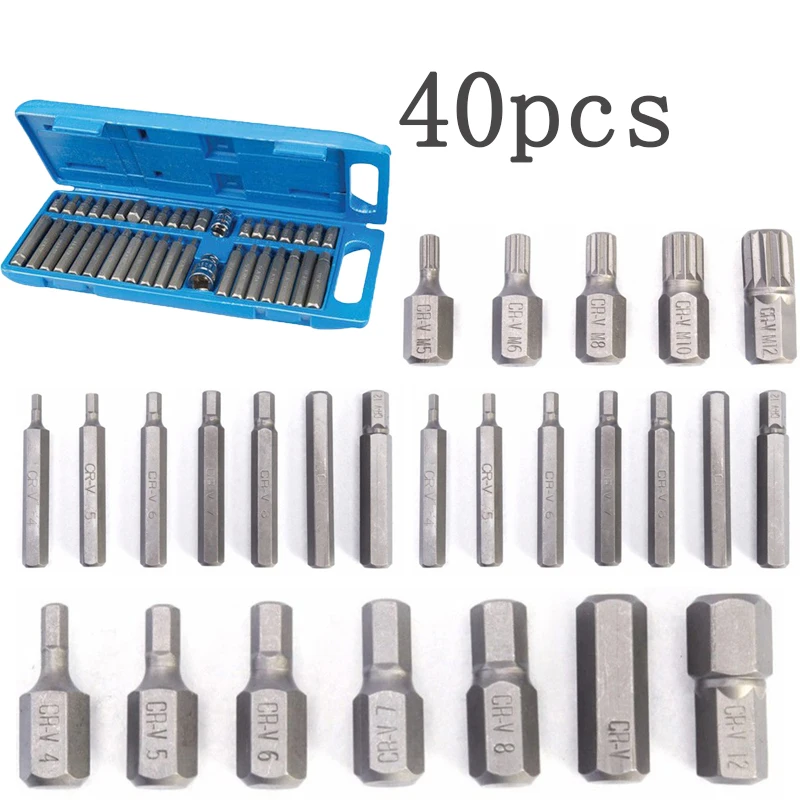 40 шт. набор головок с шестигранным углублением инструментов для ремонта