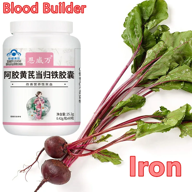 Iron Supplements Blood Builder Anemia Support Energy and Combat Fatigue Folic Acid Gluten Free Vegan food for Adults and Kids