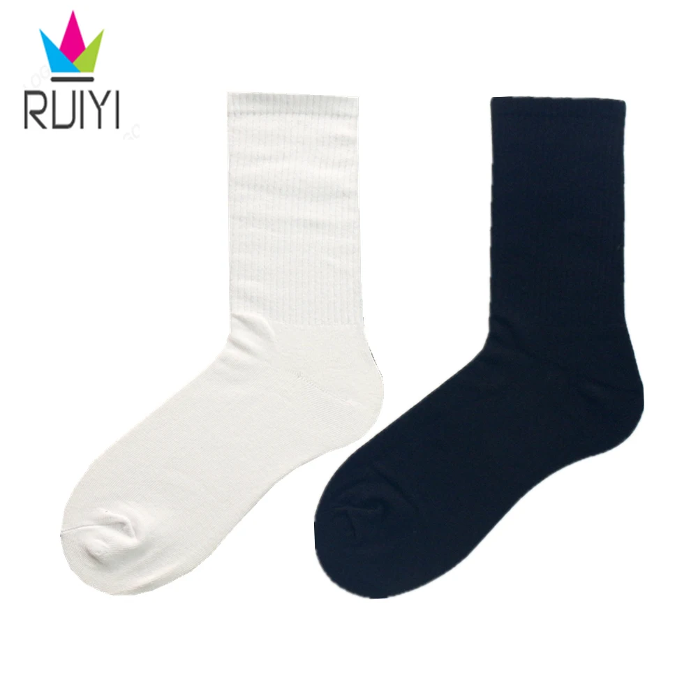 

RUIYI 10pcs/5 pairs of simple solid color tube socks for men and women ins tide four seasons all-match black and white stockings