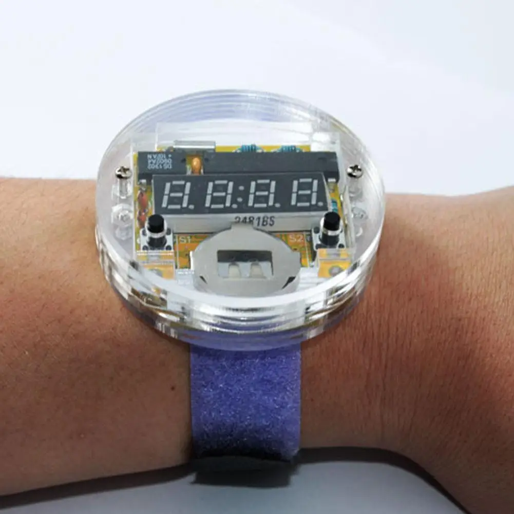 

LED Watch Set DIY Digital Tube Watch Electronic Watch Parts With Transparent Cover DIY Assemble Fittings Kit