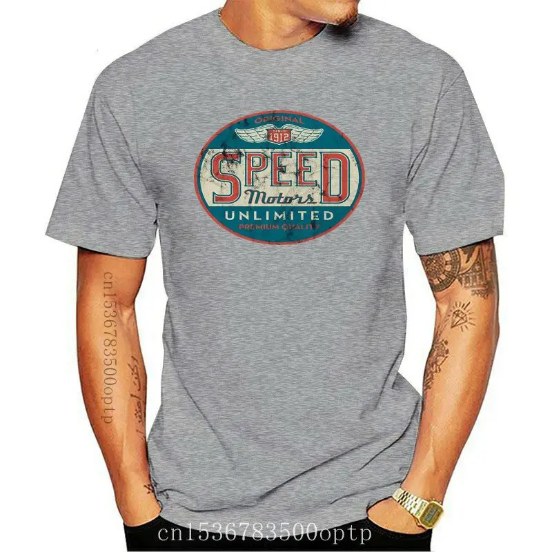 

New 2021 Summer Cool Tee Shirt Vintage Speed Motor T-shirt (distressed shirts women & men) Funny T-shirt