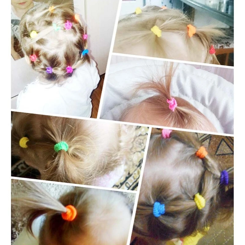 

100 Pcs Kids Elastic Hair Bands Girls Children Rope Accessories Ponytail Holder Scrunchy Headbands Rubber Band Gum Kids Toy