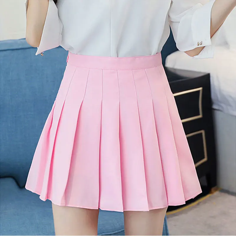 Girls XXL 6 Colors Streetwear Harajuku Skater Skirt Plain Gray White Black Pleated High Waist Korean Kawaii Mini | Женская одежда